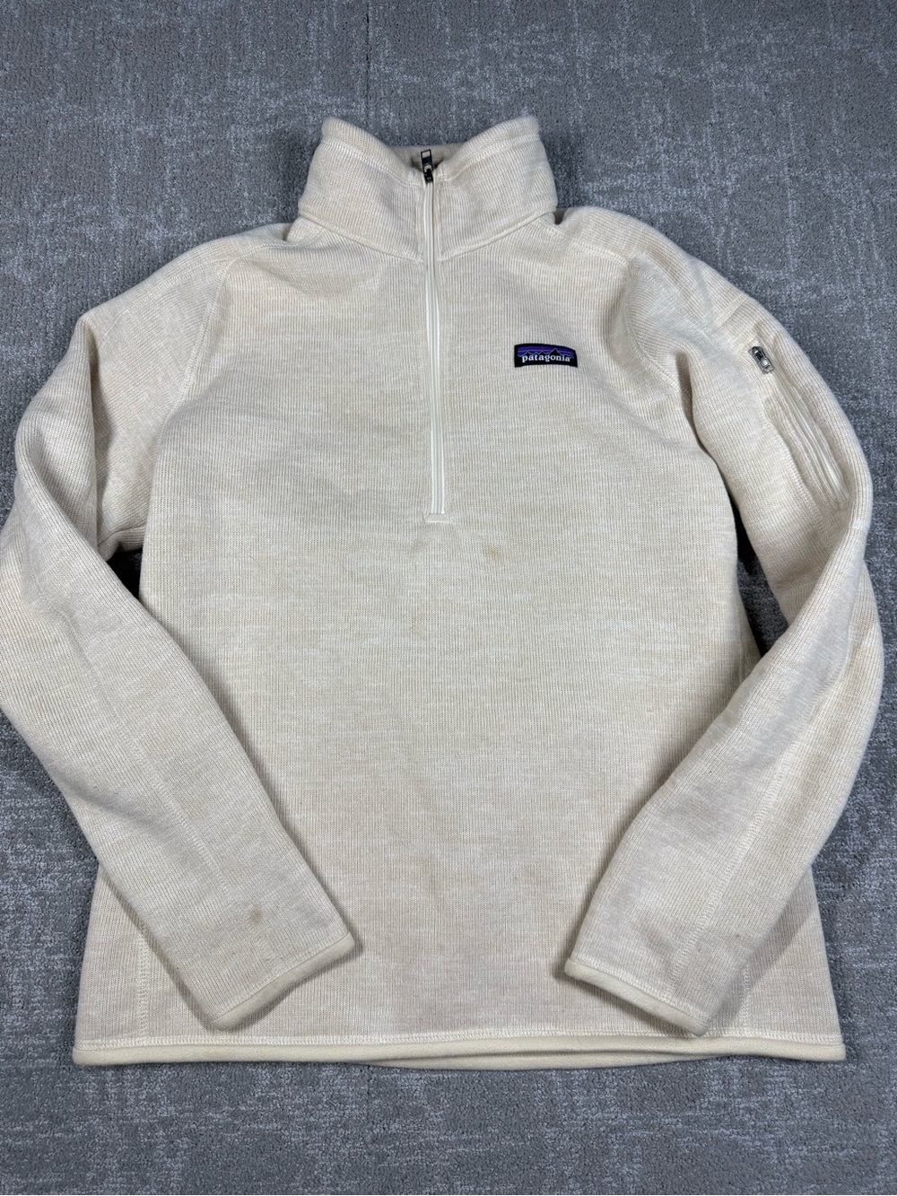 Patagonia Pullover Better Sweater Cream Mock Neck Size Large